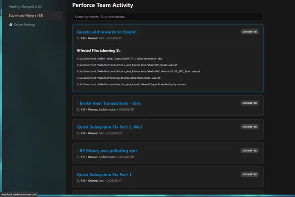 Perforce Live Feed on Nextcloud